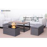 Casa si Gradina - Mobilier - Scaune si fotolii - Tabureti - Taburet pliabil cu sezut moale, spatiu de depozitare 80litri, maxim 300kg, 76x38x38cm, gri - Infinity.ro