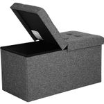 Casa si Gradina - Mobilier - Scaune si fotolii - Tabureti - Taburet pliabil cu sezut moale, spatiu de depozitare 80litri, maxim 300kg, 76x38x38cm, gri - Infinity.ro