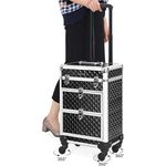 Casa si Gradina - Mobilier - Organizare si depozitare - Cutii depozitare - Valiza pentru cosmetice cu roti, profesionala, inchidere cu cheie, 24x34x56cm, negru - Infinity.ro