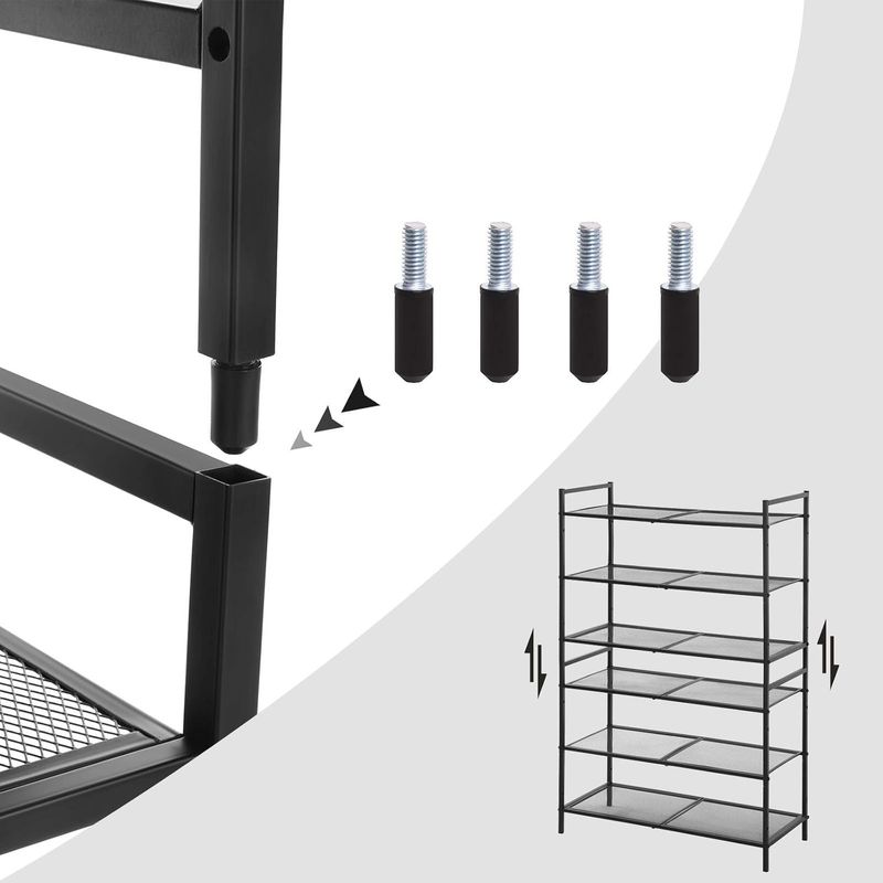 Casa si Gradina - Mobilier - Dulapuri si sifoniere - Dulapuri pantofi - Etajera pantofi 3 niveluri, metalica, suprapozabila, 68x30x53 cm, negru - Infinity.ro