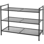 Casa si Gradina - Mobilier - Dulapuri si sifoniere - Dulapuri pantofi - Etajera pantofi 3 niveluri, metalica, suprapozabila, 68x30x53 cm, negru - Infinity.ro