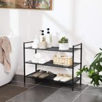 Casa si Gradina - Mobilier - Dulapuri si sifoniere - Dulapuri pantofi - Etajera pantofi 3 niveluri, metalica, suprapozabila, 68x30x53 cm, negru - Infinity.ro