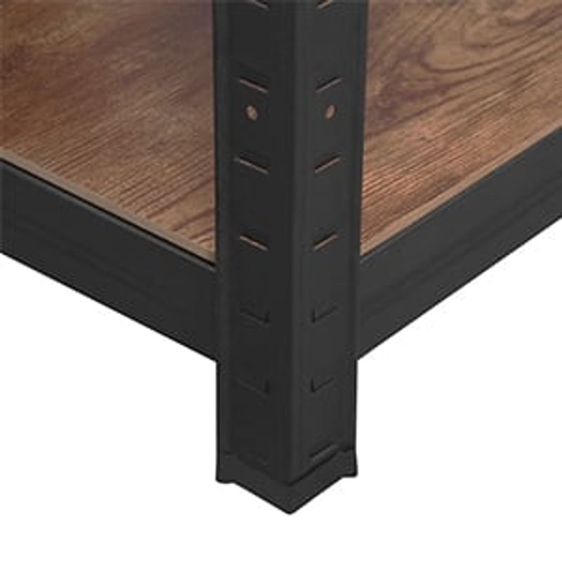 Casa si Gradina - Mobilier - Biblioteci si rafturi - Biblioteci - Raft cadru metalic modular pentru depozitare, 5 polite, 150x75x30cm, sarcina 650 kg, maro rustic - Infinity.ro