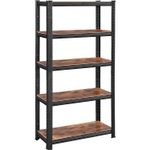 Casa si Gradina - Mobilier - Biblioteci si rafturi - Biblioteci - Raft cadru metalic modular pentru depozitare, 5 polite, 150x75x30cm, sarcina 650 kg, maro rustic - Infinity.ro