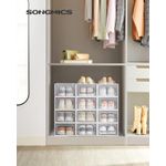 Casa si Gradina - Mobilier - Organizare si depozitare - Cutii depozitare - Cutii de pantofi, set de 12 organizatoare stivuibile, structura rezistenta ABS, 34x23x14 cm, transparent - Infinity.ro