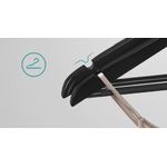 Casa si Gradina - Mobilier - Organizare si depozitare - Umerase si valeti - Umerase haine 45x23 cm, set 20 buc, lemn masiv cu bara pentru pantaloni si carlig rotativ, negru - Infinity.ro