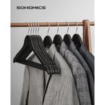 Casa si Gradina - Mobilier - Organizare si depozitare - Umerase si valeti - Umerase haine 45x23 cm, set 20 buc, lemn masiv cu bara pentru pantaloni si carlig rotativ, negru - Infinity.ro
