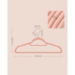 Casa si Gradina - Mobilier - Organizare si depozitare - Umerase si valeti - Set de 50 de umerase pentru haine, anti-alunecare cu catifea, bara de cravata si carlig pivotant, 43,5 cm, roz deschis - Infinity.ro