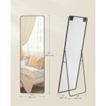 Casa si Gradina - Decoratiuni - Oglinzi - Oglinda podea 160x50 cm, sticla securizata, cadru aluminiu, negru - Infinity.ro