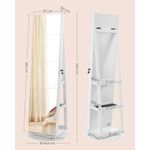 Casa si Gradina - Mobilier - Comode si corpuri - Masute de toaleta - Oglinda de podea cu suport rotativ la 360A°, cu spatiu de depozitare, 55x55x162 cm, alb cenusiu - Infinity.ro