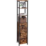 Casa si Gradina - Mobilier - Comode si corpuri - Comode - Dulap de depozitare in stil turn, 5 rafturi, compartiment cu usa, 37x30x167cm, maro rustic - Infinity.ro