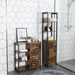 Casa si Gradina - Mobilier - Comode si corpuri - Comode - Dulap de depozitare in stil turn, 5 rafturi, compartiment cu usa, 37x30x167cm, maro rustic - Infinity.ro