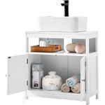 Casa si Gradina - Mobilier - Mobilier baie - Corpuri baie - Dulap baie 60x30x60 cm, 2 usi, compartiment deschis, stil scandinav, alb mat - Infinity.ro