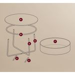 Casa si Gradina - Mobilier - Mese si birouri - Masute de cafea - Masuta de cafea rotunda cu cos de stofa, stil modern, 45x75cm, alb cu bej - Infinity.ro