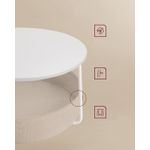 Casa si Gradina - Mobilier - Mese si birouri - Masute de cafea - Masuta de cafea rotunda cu cos de stofa, stil modern, 45x75cm, alb cu bej - Infinity.ro