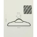 Casa si Gradina - Mobilier - Organizare si depozitare - Umerase si valeti - Set de 20 de umerase pentru haine, anti-alunecare cu catifea, bara de cravata si carlig pivotant, 43,5 cm, gri - Infinity.ro