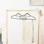 Casa si Gradina - Mobilier - Organizare si depozitare - Umerase si valeti - Set de 20 de umerase pentru haine, anti-alunecare cu catifea, bara de cravata si carlig pivotant, 43,5 cm, gri - Infinity.ro