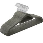 Casa si Gradina - Mobilier - Organizare si depozitare - Umerase si valeti - Set de 20 de umerase pentru haine, anti-alunecare cu catifea, bara de cravata si carlig pivotant, 43,5 cm, gri - Infinity.ro
