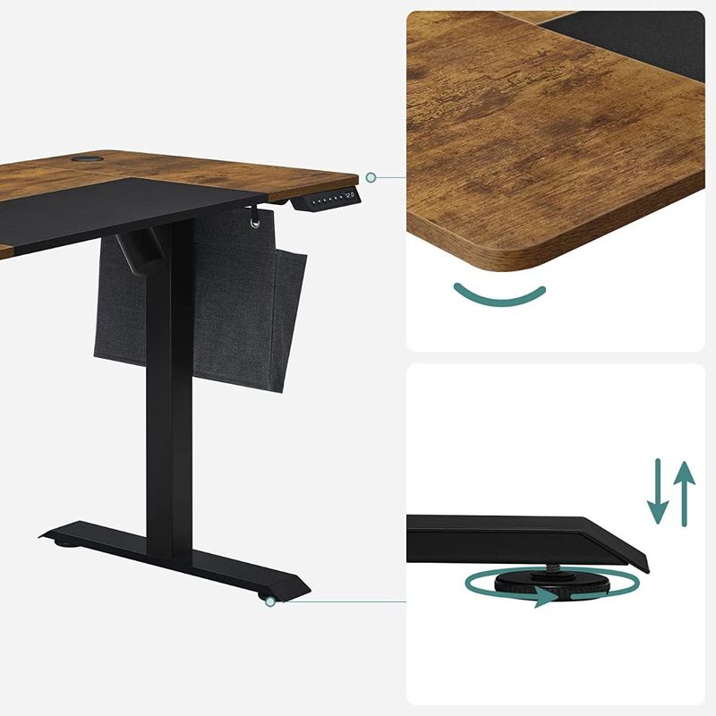 Casa si Gradina - Mobilier - Mese si birouri - Birouri - Birou cu reglaj electric pe inaltime, memorie cu 4 inaltimi, 60x120x(72-120)cm, maro rustic - Infinity.ro