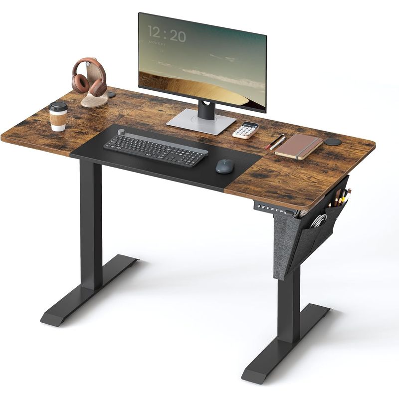 Casa si Gradina - Mobilier - Mese si birouri - Birouri - Birou cu reglaj electric pe inaltime, memorie cu 4 inaltimi, 60x120x(72-120)cm, maro rustic - Infinity.ro