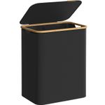 Market - Spalare si intretinere rufe - Uscatoare de rufe si accesorii - Cos de rufe textil, pliabil, cu 2 compartimente detasabile, 130L, 52x39x71 cm, negru - Infinity.ro