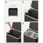 Market - Spalare si intretinere rufe - Uscatoare de rufe si accesorii - Cos de rufe textil, pliabil, cu 2 compartimente detasabile, 130L, 52x39x71 cm, negru - Infinity.ro