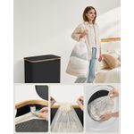 Market - Spalare si intretinere rufe - Uscatoare de rufe si accesorii - Cos de rufe textil, pliabil, cu 2 compartimente detasabile, 130L, 52x39x71 cm, negru - Infinity.ro