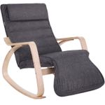 Casa si Gradina - Gradina si terasa - Balansoare si hamace - Balansoare - Scaun balansoar din lemn, suport picioare reglabil, maxim 150kg, 67x115x91cm, gri inchis - Infinity.ro