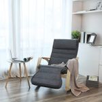 Casa si Gradina - Gradina si terasa - Balansoare si hamace - Balansoare - Scaun balansoar din lemn, suport picioare reglabil, maxim 150kg, 67x115x91cm, gri inchis - Infinity.ro