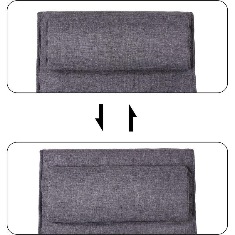 Casa si Gradina - Gradina si terasa - Balansoare si hamace - Balansoare - Scaun balansoar din lemn, suport picioare reglabil, maxim 150kg, 67x115x91cm, gri inchis - Infinity.ro