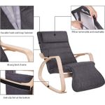 Casa si Gradina - Gradina si terasa - Balansoare si hamace - Balansoare - Scaun balansoar din lemn, suport picioare reglabil, maxim 150kg, 67x115x91cm, gri inchis - Infinity.ro