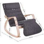 Casa si Gradina - Gradina si terasa - Balansoare si hamace - Balansoare - Scaun balansoar din lemn, suport picioare reglabil, maxim 150kg, 67x115x91cm, gri inchis - Infinity.ro