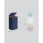 Market - Spalare si intretinere rufe - Uscatoare de rufe si accesorii - Cos de rufe textil, pliabil, compartiment detasabil, 90L, 42x32x71 cm, albastru - Infinity.ro