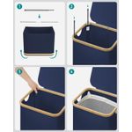 Market - Spalare si intretinere rufe - Uscatoare de rufe si accesorii - Cos de rufe textil, pliabil, compartiment detasabil, 90L, 42x32x71 cm, albastru - Infinity.ro