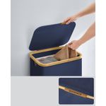 Market - Spalare si intretinere rufe - Uscatoare de rufe si accesorii - Cos de rufe textil, pliabil, compartiment detasabil, 90L, 42x32x71 cm, albastru - Infinity.ro