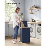 Market - Spalare si intretinere rufe - Uscatoare de rufe si accesorii - Cos de rufe textil, pliabil, compartiment detasabil, 90L, 42x32x71 cm, albastru - Infinity.ro