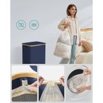 Market - Spalare si intretinere rufe - Uscatoare de rufe si accesorii - Cos de rufe textil, pliabil, compartiment detasabil, 90L, 42x32x71 cm, albastru - Infinity.ro