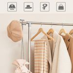 Casa si Gradina - Mobilier - Organizare si depozitare - Cuiere - Suport pentru haine cu sina superioara extensibila, pe roti, reglabil in inaltime 113-198cm, argintiu - Infinity.ro