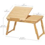 Casa si Gradina - Mobilier - Comode si corpuri - Noptiere - Masuta laptop sau mic dejun, din bambus, reglabila pe inaltime si unghi, cu sertar lateral, 68x35x22-32 cm, natural - Infinity.ro