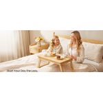 Casa si Gradina - Mobilier - Comode si corpuri - Noptiere - Masuta laptop sau mic dejun, din bambus, reglabila pe inaltime si unghi, cu sertar lateral, 68x35x22-32 cm, natural - Infinity.ro