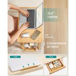 Casa si Gradina - Mobilier - Comode si corpuri - Noptiere - Masuta laptop sau mic dejun, din bambus, reglabila pe inaltime si unghi, cu sertar lateral, 68x35x22-32 cm, natural - Infinity.ro