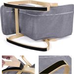 Casa si Gradina - Mobilier - Scaune si fotolii - Scaune - Scaun balansoar din lemn, suport picioare reglabil, maxim 150kg, 55x122x84cm, gri inchis - Infinity.ro