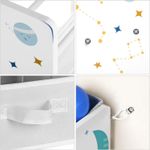 Casa si Gradina - Mobilier - Mobilier copii - Mobilier camera copiilor - Raft de depozitare jucarii, 9 cutii detasabile din tesatura, 62x29x60cm, alb - Infinity.ro