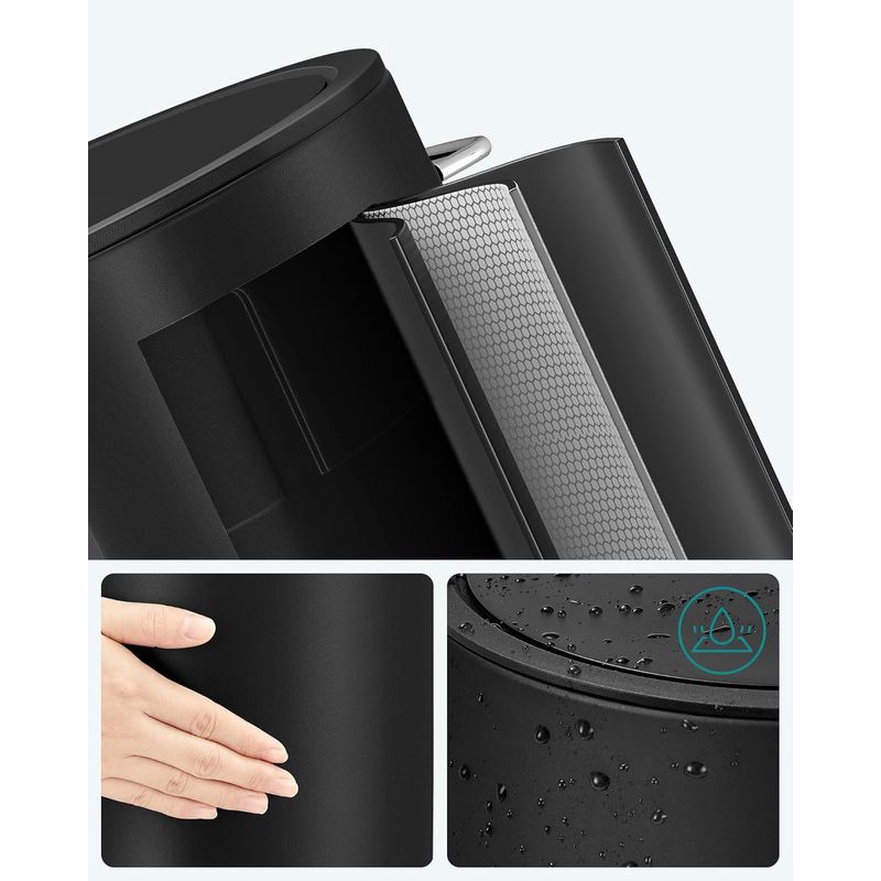 Casa si Gradina - Mobilier - Organizare si depozitare - Cosuri de gunoi - Cos de gunoi pentru baie, cu pedala si soft-close, 3 litri, negru - Infinity.ro