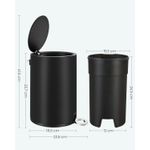 Casa si Gradina - Mobilier - Organizare si depozitare - Cosuri de gunoi - Cos de gunoi pentru baie, cu pedala si soft-close, 3 litri, negru - Infinity.ro