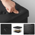 Casa si Gradina - Mobilier - Scaune si fotolii - Tabureti - Taburet pliabil cu sezut moale, spatiu de depozitare 80litri, maxim 300kg, 76x38x38cm, negru - Infinity.ro