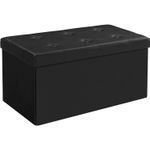Casa si Gradina - Mobilier - Scaune si fotolii - Tabureti - Taburet pliabil cu sezut moale, spatiu de depozitare 80litri, maxim 300kg, 76x38x38cm, negru - Infinity.ro