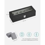 Casa si Gradina - Mobilier - Organizare si depozitare - Cutii depozitare - Cutie depozitare si organizare ceasuri, cu 6 locuri, MDF si PU, 11x30x8cm, negru - Infinity.ro