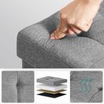 Casa si Gradina - Mobilier - Scaune si fotolii - Tabureti - Taburet pliabil cu sezut moale, spatiu de depozitare, maxim 300kg, 38x38x40cm, gri - Infinity.ro