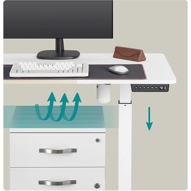 Casa si Gradina - Mobilier - Mese si birouri - Birouri - Birou cu reglaj electric pe inaltime, memorie cu 4 inaltimi, 60x140x(72-120)cm, alb - Infinity.ro